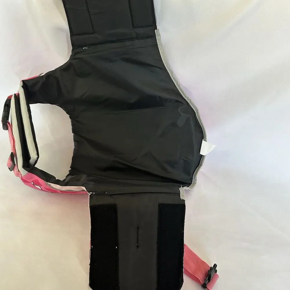 Dog Life Vest Jacket Size L Pink Alligator Adjustable Straps Handle Leash Ring